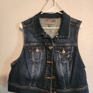 Torrid Dark Blue Denim Vest with Button Accents